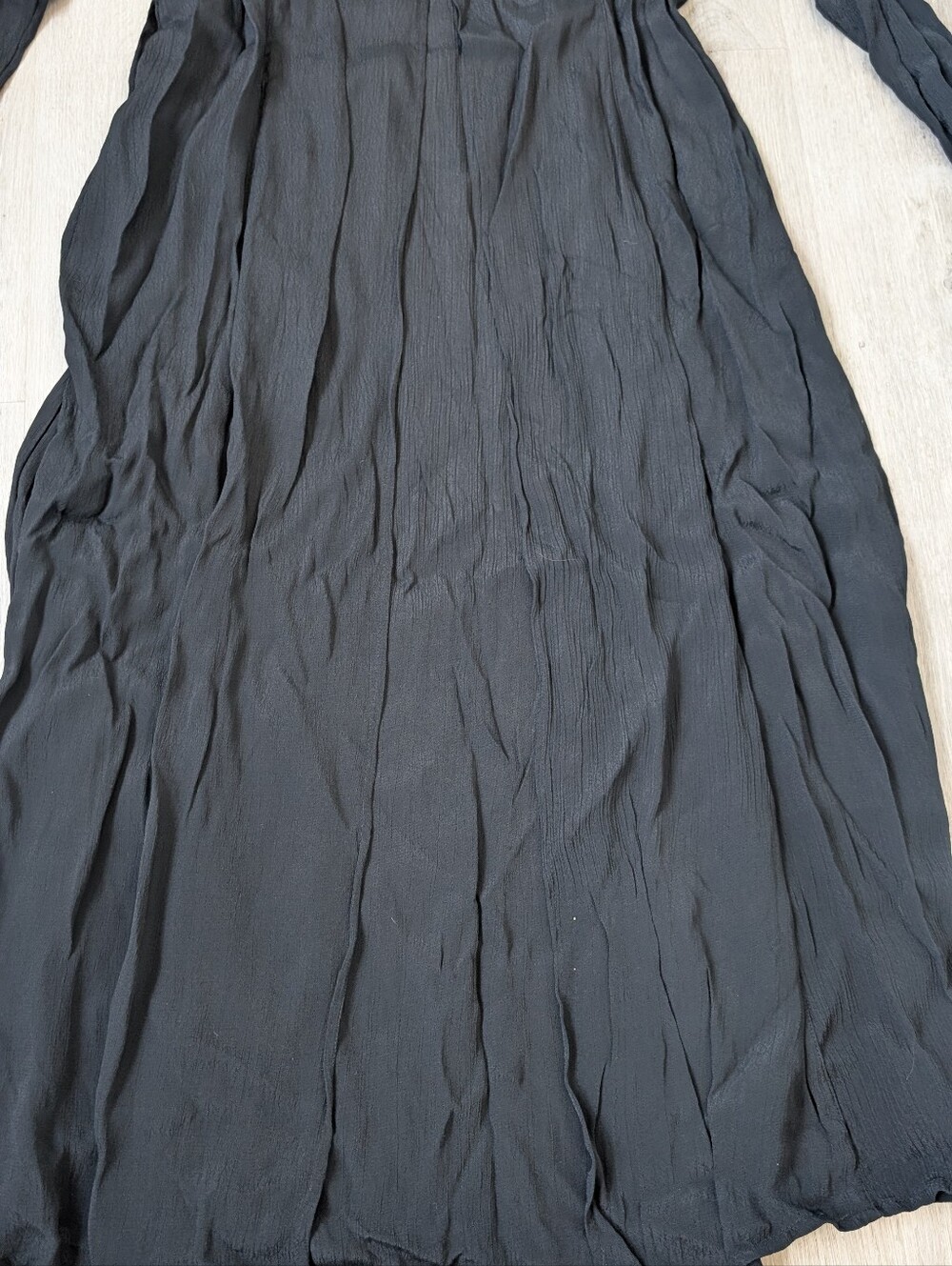 Cotton Ginny Black Minimalist Prairie Long-Sleeve Button Front Maxi Dress L - Picture 7 of 10